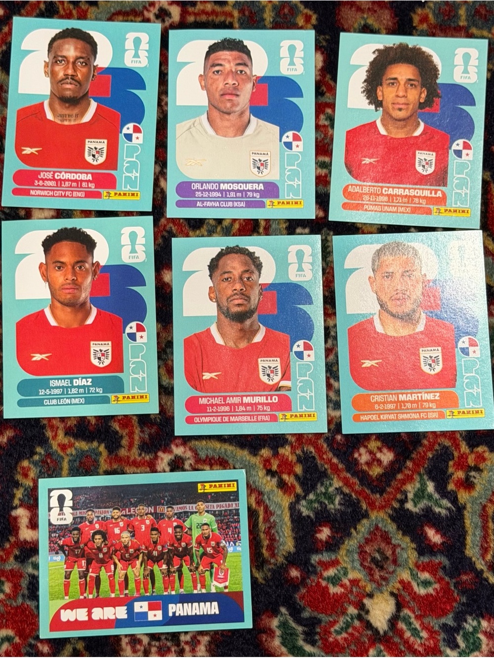 WORLD CUP 2026 PANINI STICKER PANAMA SOCCER  TEAM. LOT OF  7STICKERS. BRASIL EDI